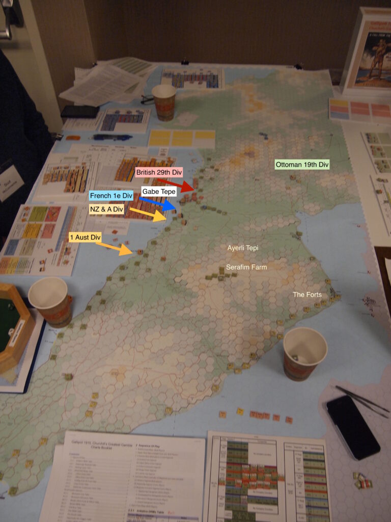 Overview of Entente landings on the Gallipoli Peninsula